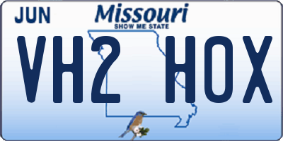 MO license plate VH2H0X