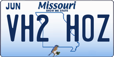 MO license plate VH2H0Z
