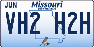 MO license plate VH2H2H