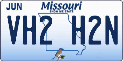 MO license plate VH2H2N