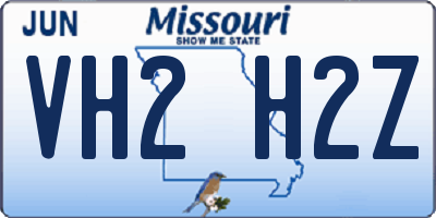 MO license plate VH2H2Z