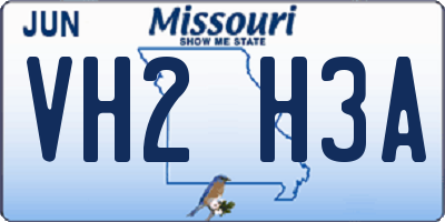 MO license plate VH2H3A