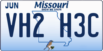 MO license plate VH2H3C