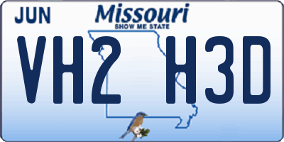 MO license plate VH2H3D