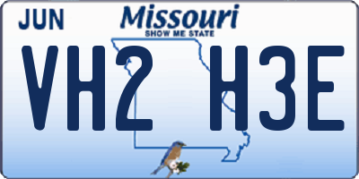 MO license plate VH2H3E