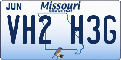 MO license plate VH2H3G