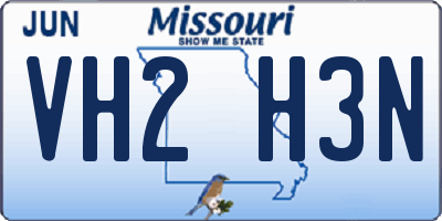 MO license plate VH2H3N