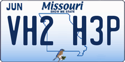 MO license plate VH2H3P