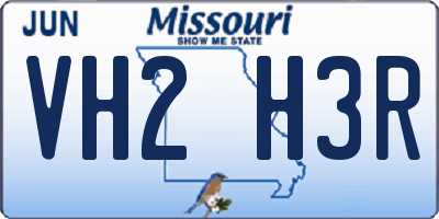 MO license plate VH2H3R