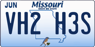MO license plate VH2H3S
