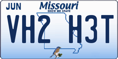 MO license plate VH2H3T