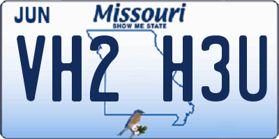 MO license plate VH2H3U