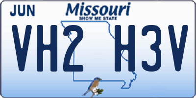 MO license plate VH2H3V