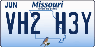 MO license plate VH2H3Y