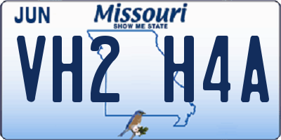 MO license plate VH2H4A