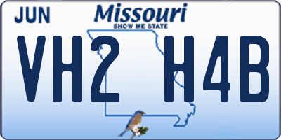 MO license plate VH2H4B