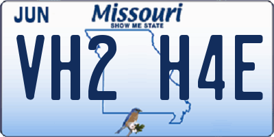 MO license plate VH2H4E