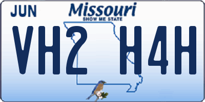 MO license plate VH2H4H
