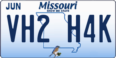 MO license plate VH2H4K