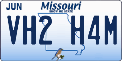 MO license plate VH2H4M