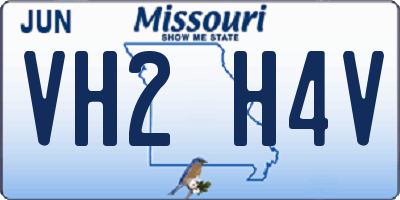 MO license plate VH2H4V