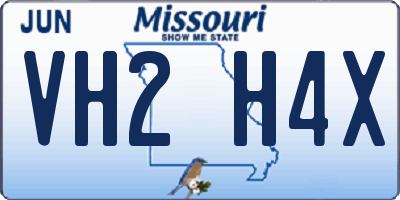 MO license plate VH2H4X