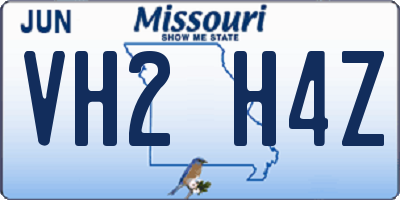 MO license plate VH2H4Z