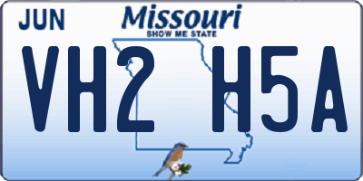 MO license plate VH2H5A