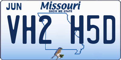 MO license plate VH2H5D