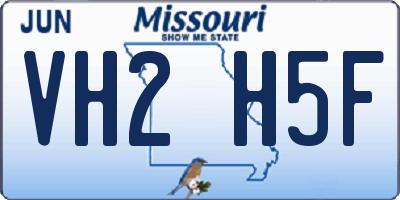 MO license plate VH2H5F