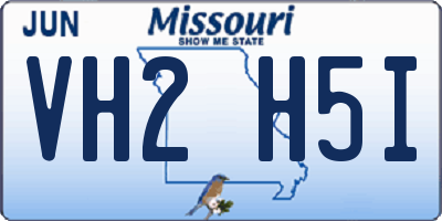 MO license plate VH2H5I