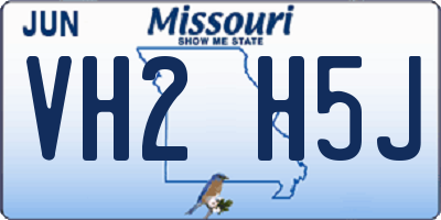 MO license plate VH2H5J