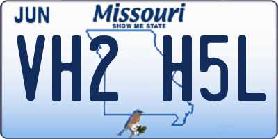 MO license plate VH2H5L