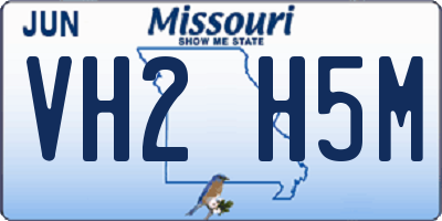 MO license plate VH2H5M