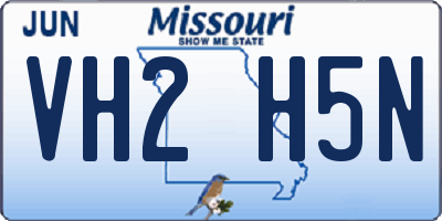 MO license plate VH2H5N
