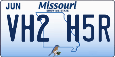 MO license plate VH2H5R