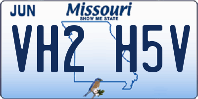 MO license plate VH2H5V