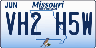 MO license plate VH2H5W