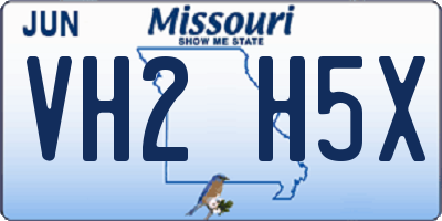 MO license plate VH2H5X