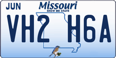 MO license plate VH2H6A