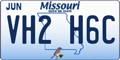 MO license plate VH2H6C