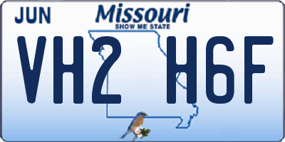 MO license plate VH2H6F