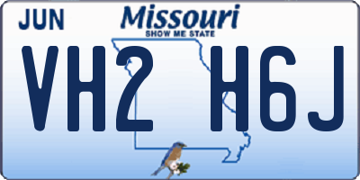 MO license plate VH2H6J