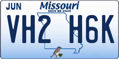 MO license plate VH2H6K