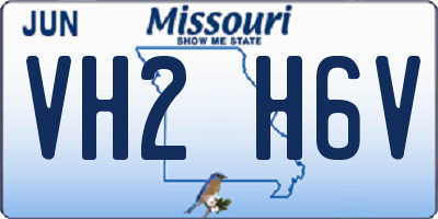 MO license plate VH2H6V