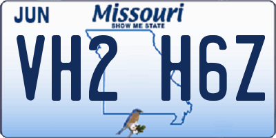 MO license plate VH2H6Z