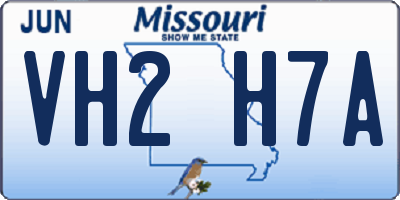 MO license plate VH2H7A