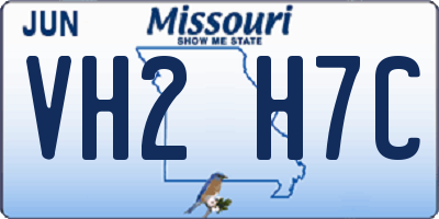 MO license plate VH2H7C