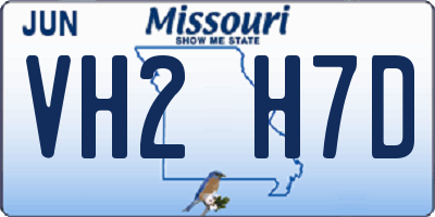 MO license plate VH2H7D