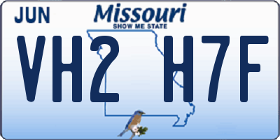 MO license plate VH2H7F